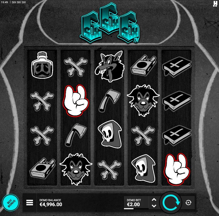 SixSixSix slot gameplay showing Wicked Wheels on the 5x4 grid