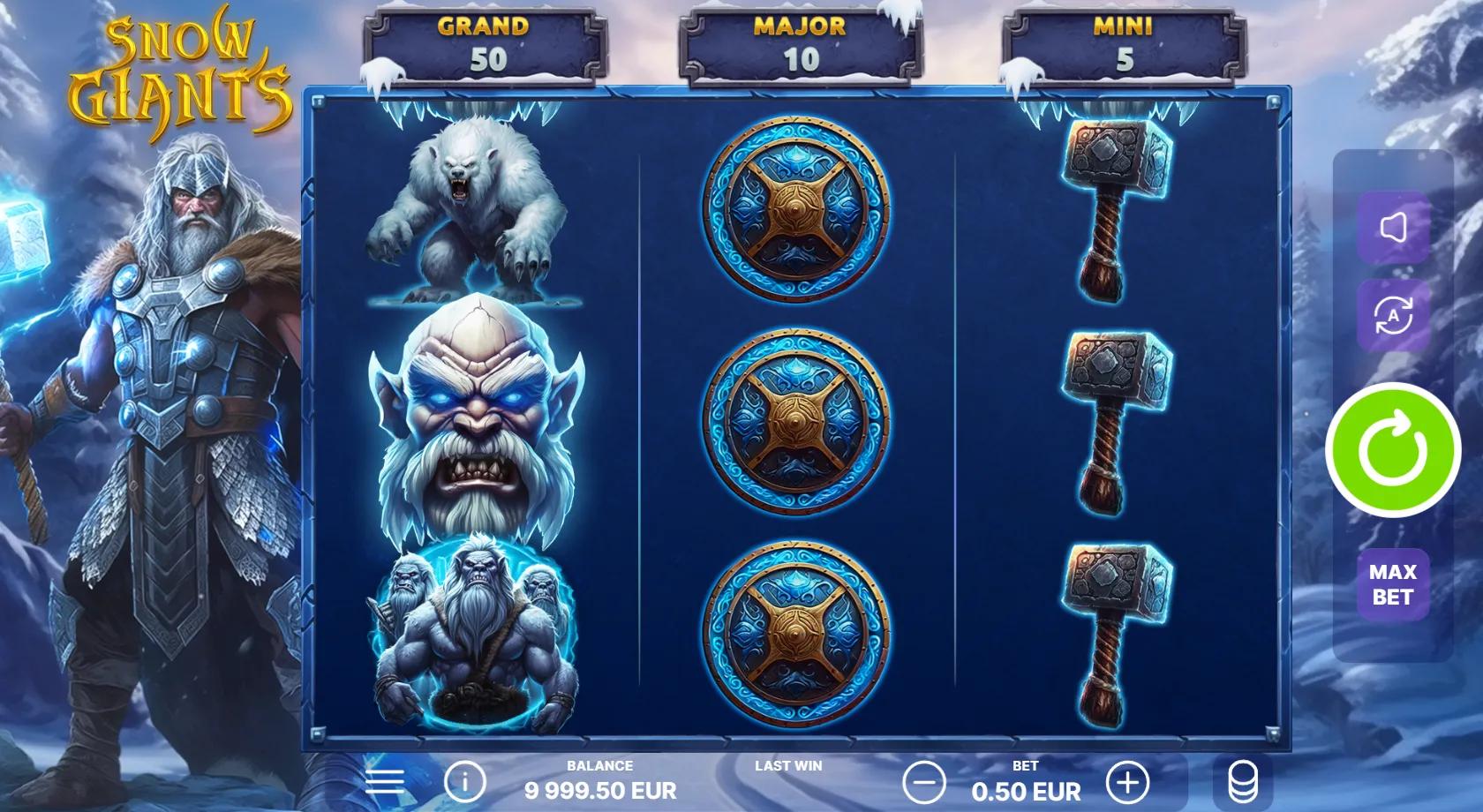 Snow Giants slot gameplay screenshot
