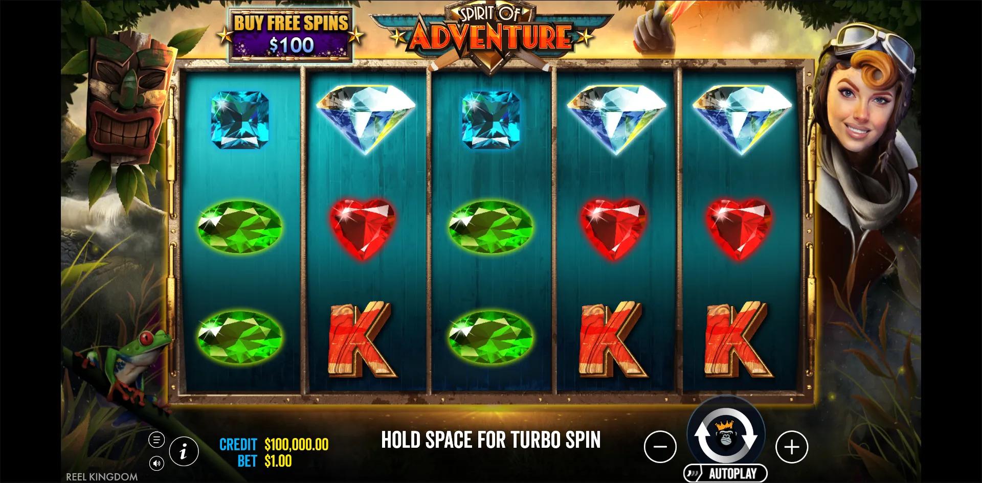 Spirit of Adventure slot gameplay screenshot