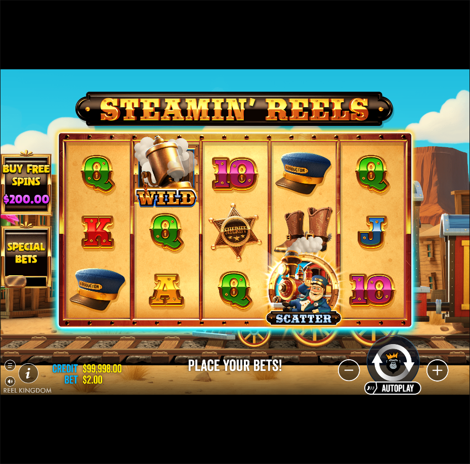 Steamin Reels slot by Pragmatic Play gameplay screenshot