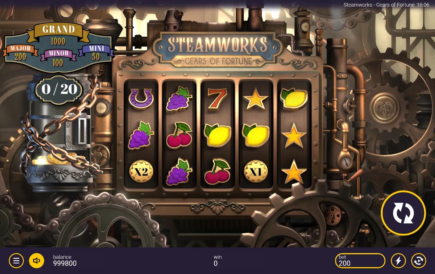 Steamworks - Gears of Fortune slot gameplay screenshot