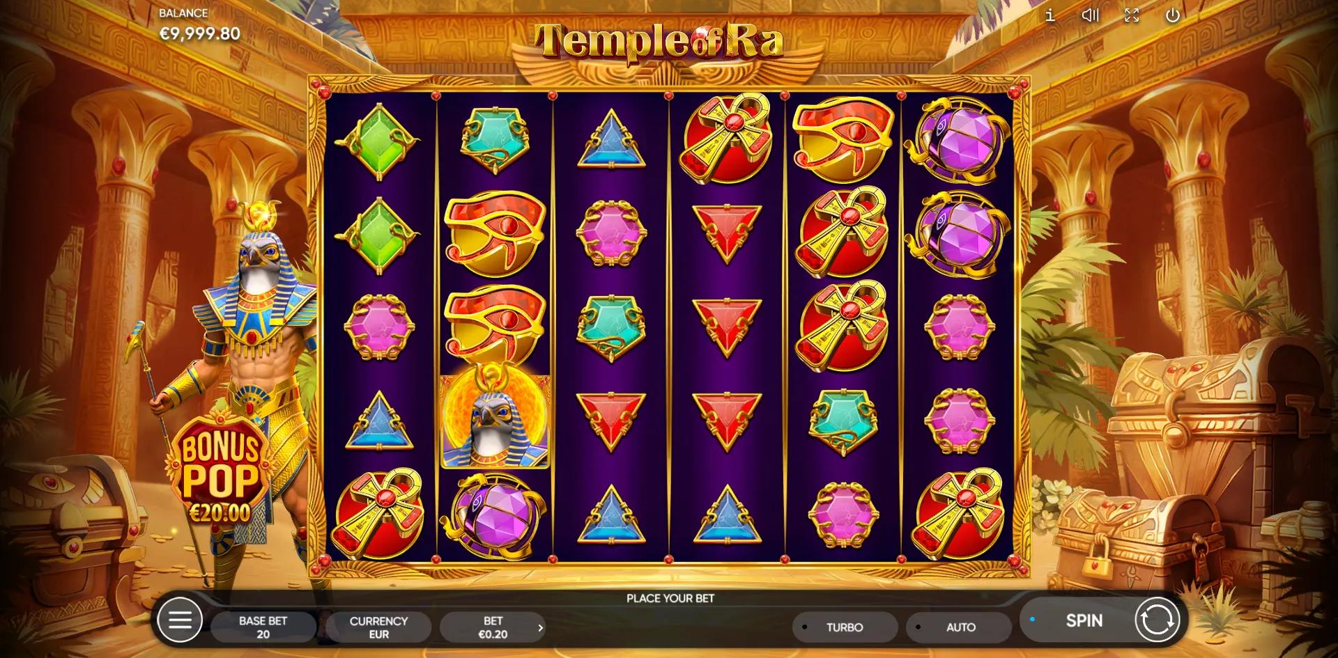 Temple of Ra slot gameplay screenshot