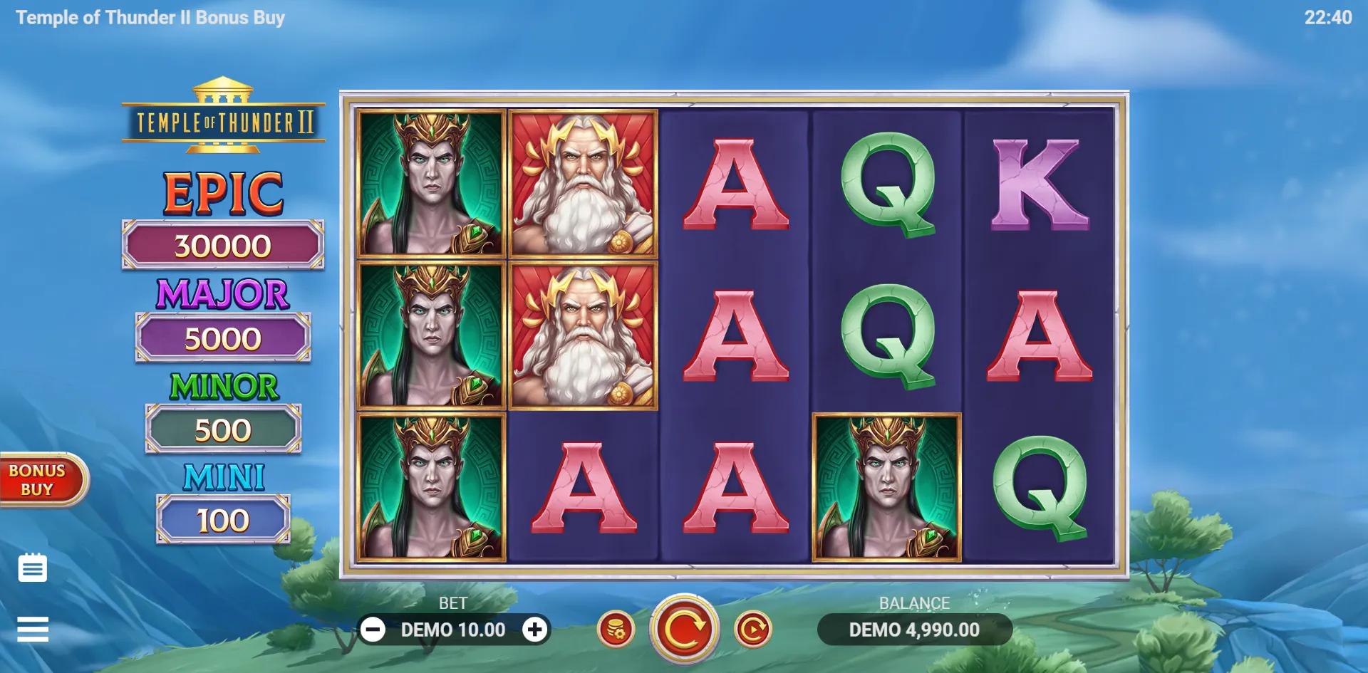 Temple of Thunder II Bonus Buy slot gameplay screenshot