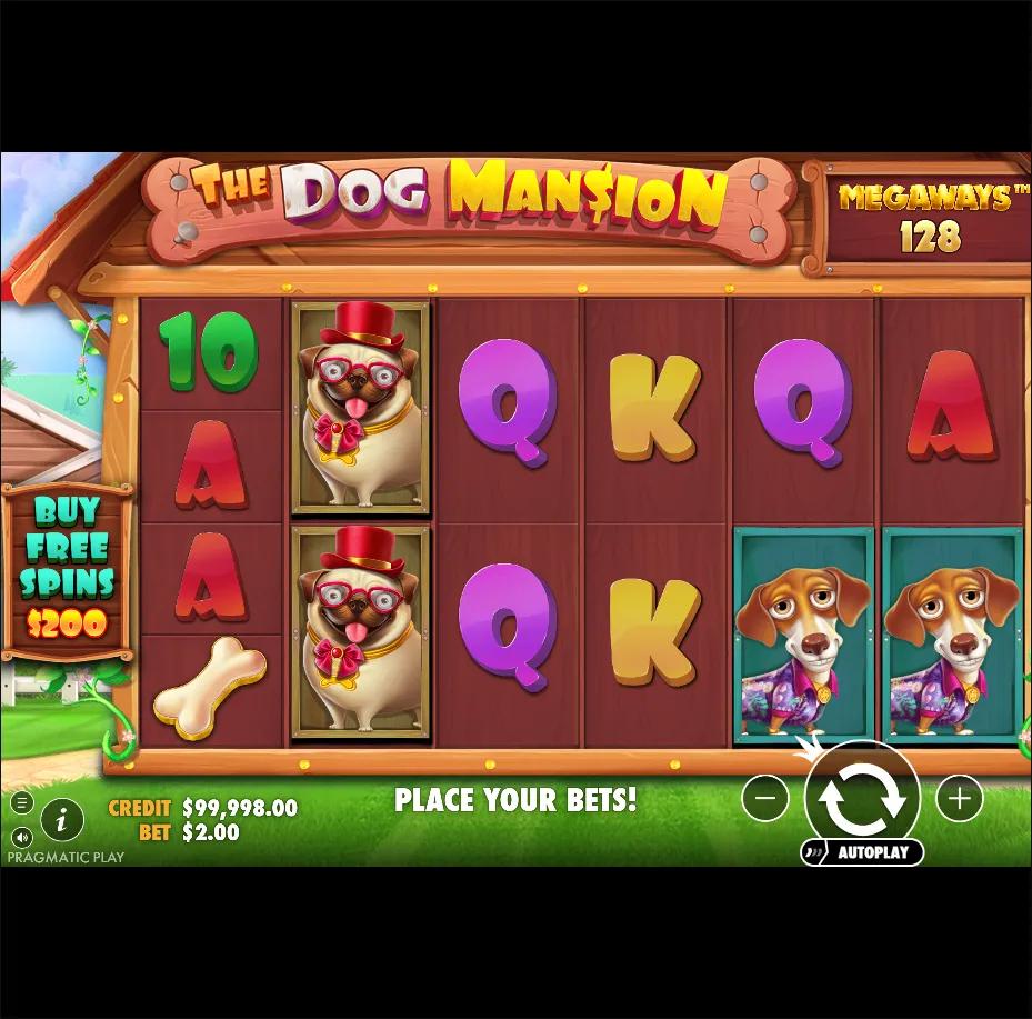 The Dog Mansion Megaways slot by Pragmatic Play gameplay screenshot