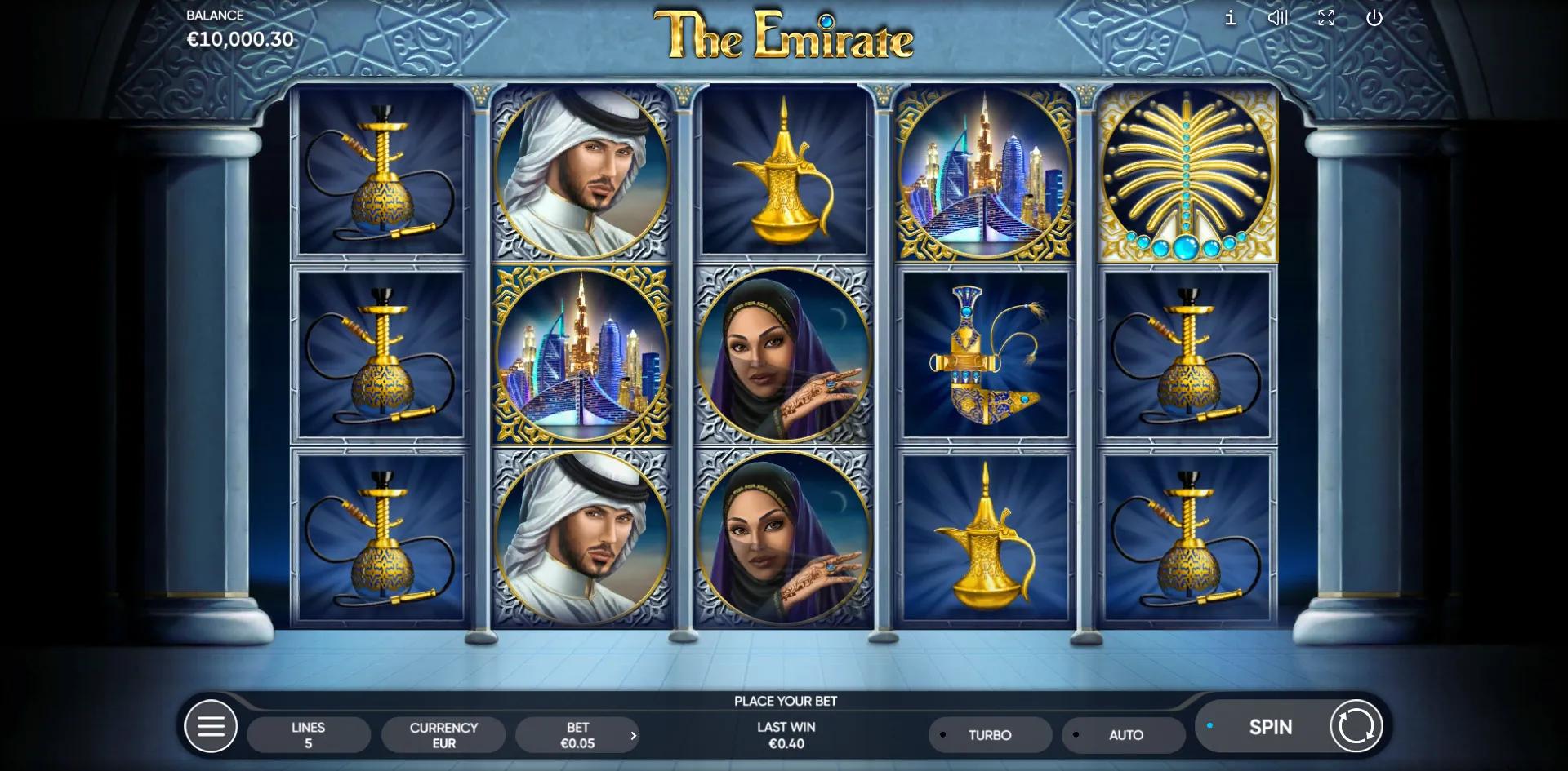 The Emirate slot gameplay screenshot
