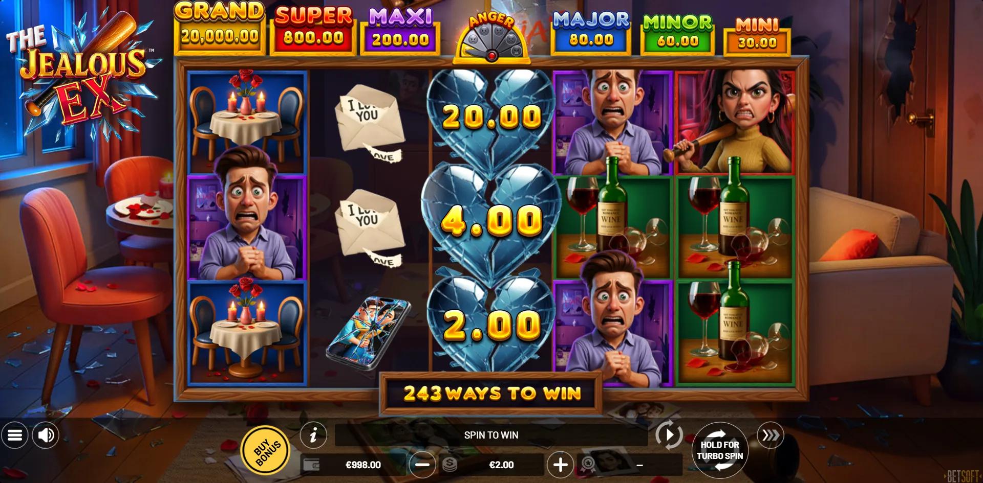 The Jealous Ex slot gameplay screenshot
