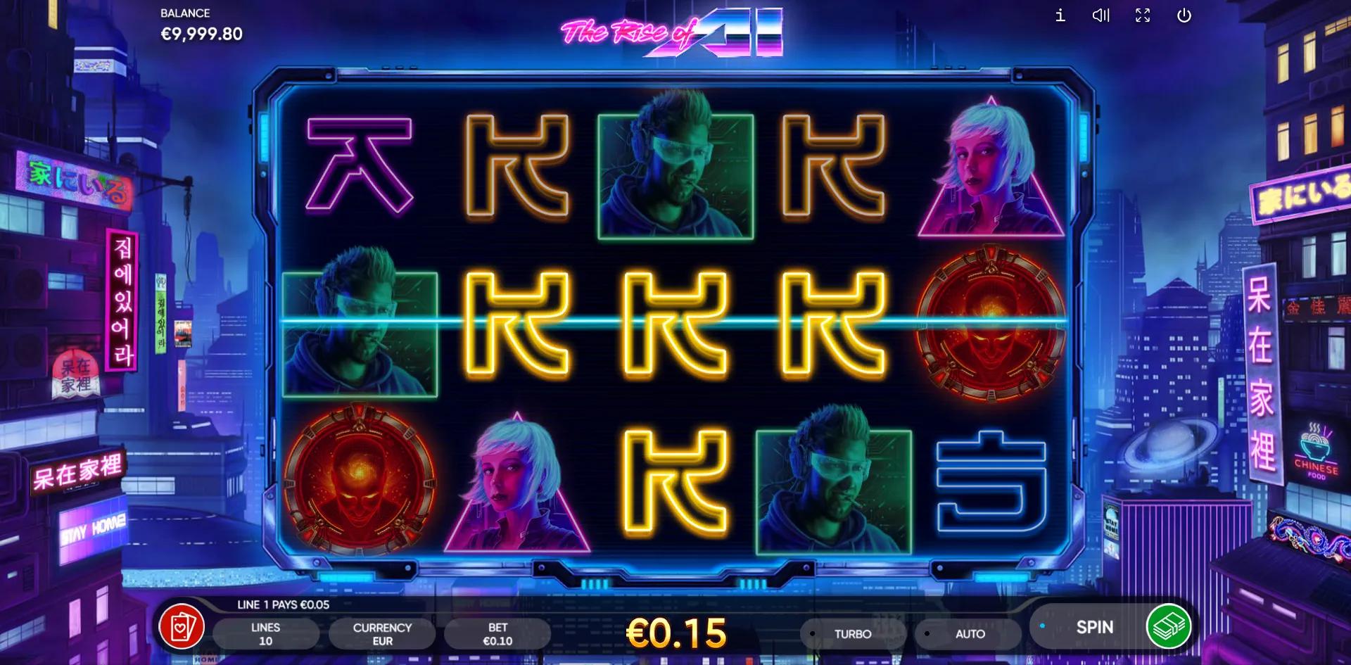 The Rise of AI slot by Endorphina gameplay screenshot