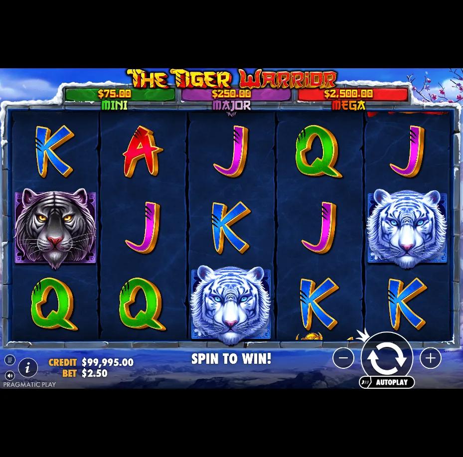 The Tiger Warrior slot gameplay screenshot