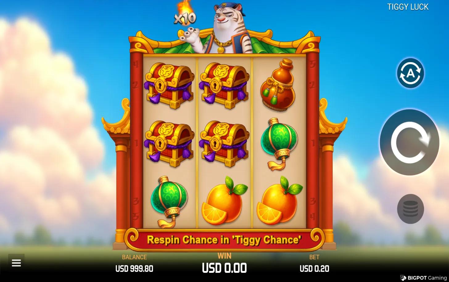 Tiggy Luck slot gameplay screenshot