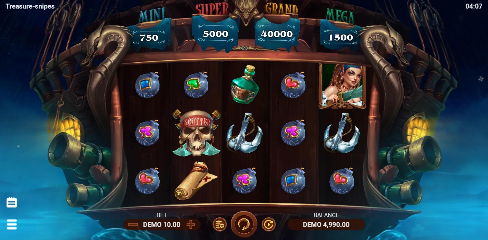 Treasure-snipes slot gameplay screenshot