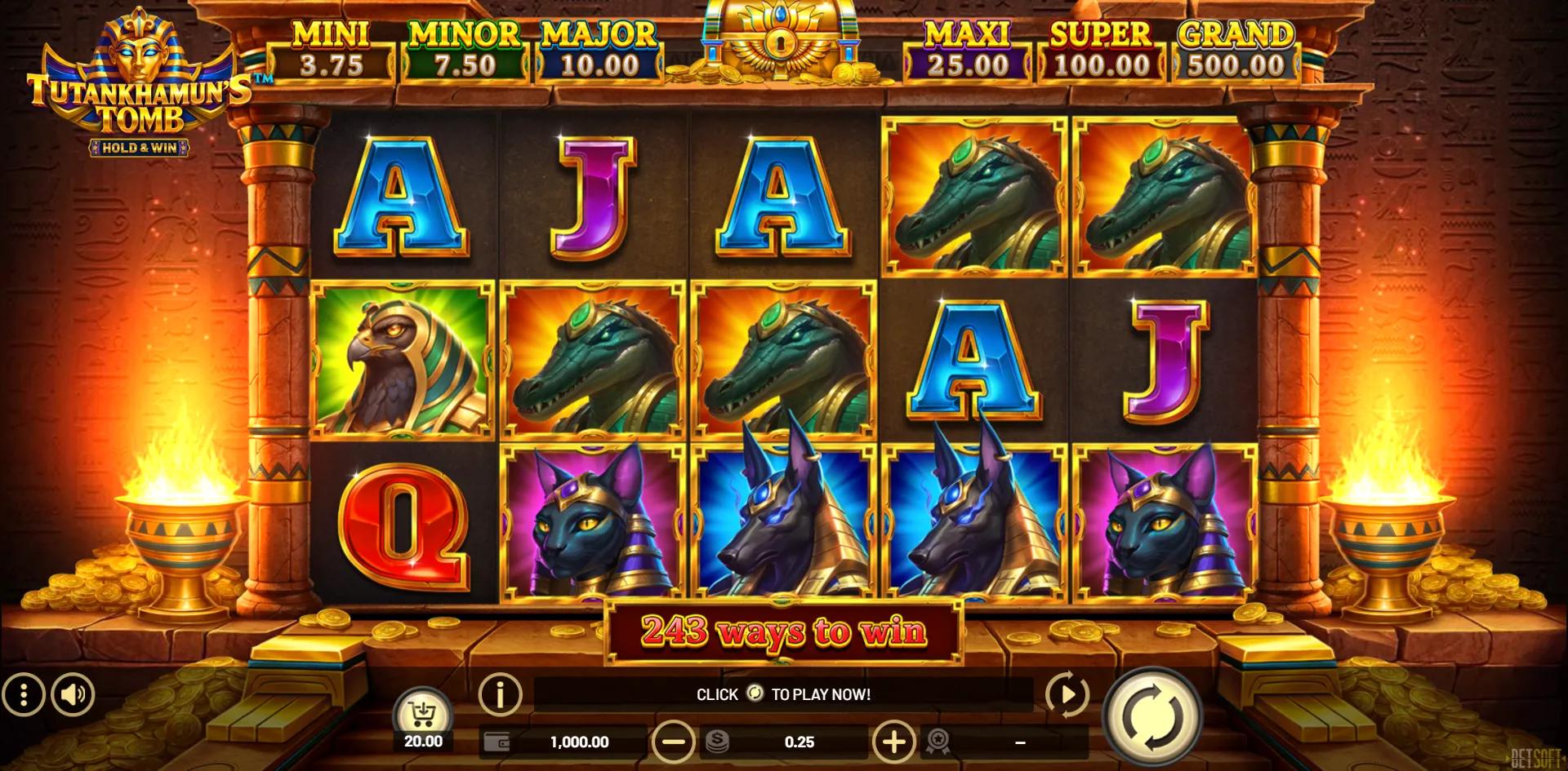 Tutankhamun's Tomb - Hold & Win slot gameplay screenshot