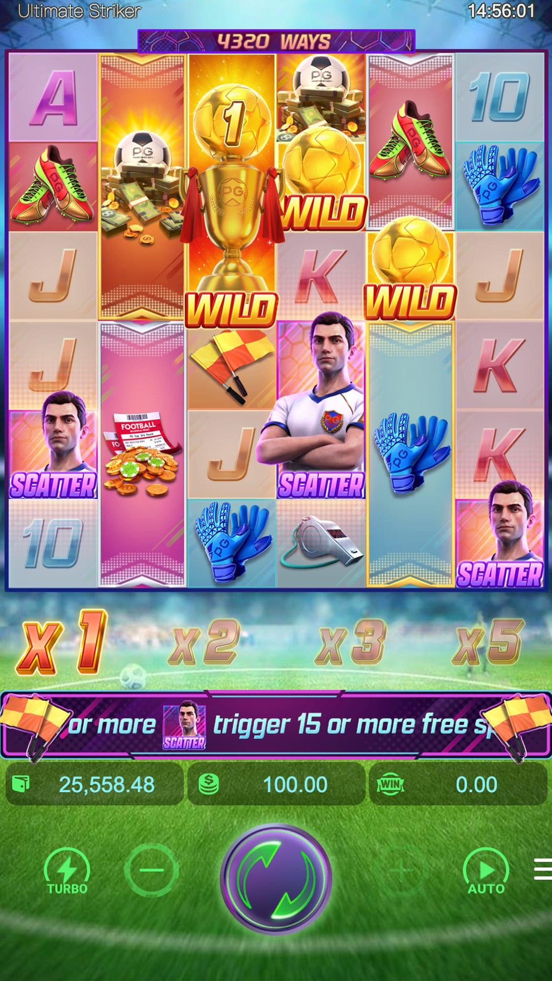 Ultimate Striker slot gameplay screenshot