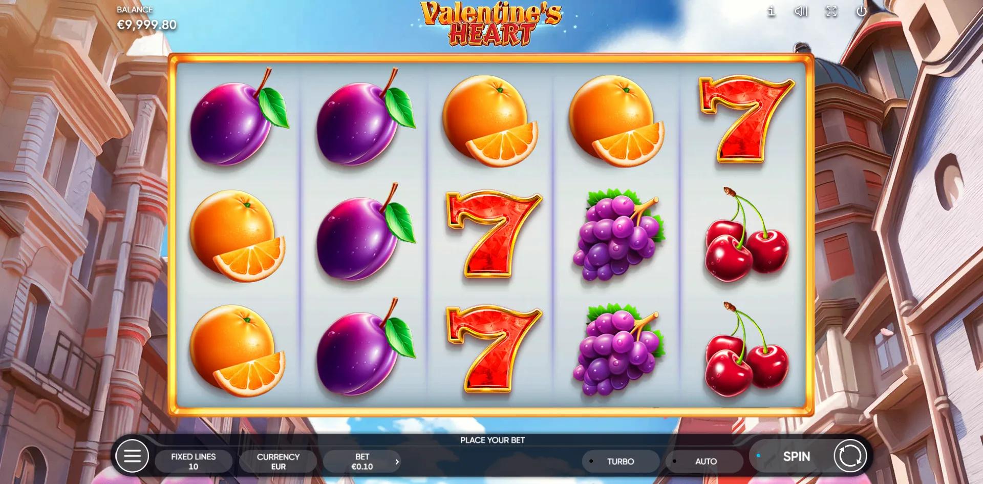 Valentine's Heart slot gameplay screenshot