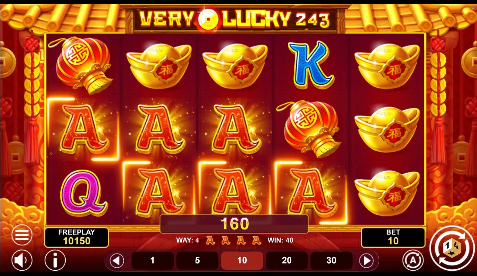 Very Lucky 243 slot gameplay screenshot