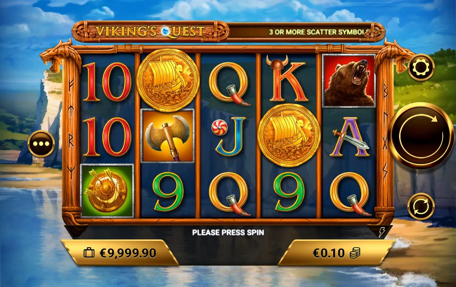Viking's Quest slot gameplay screenshot