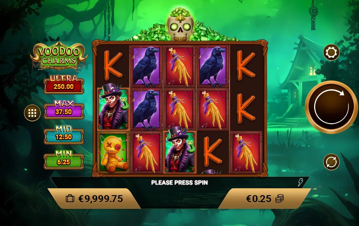 Voodoo Charms slot gameplay screenshot