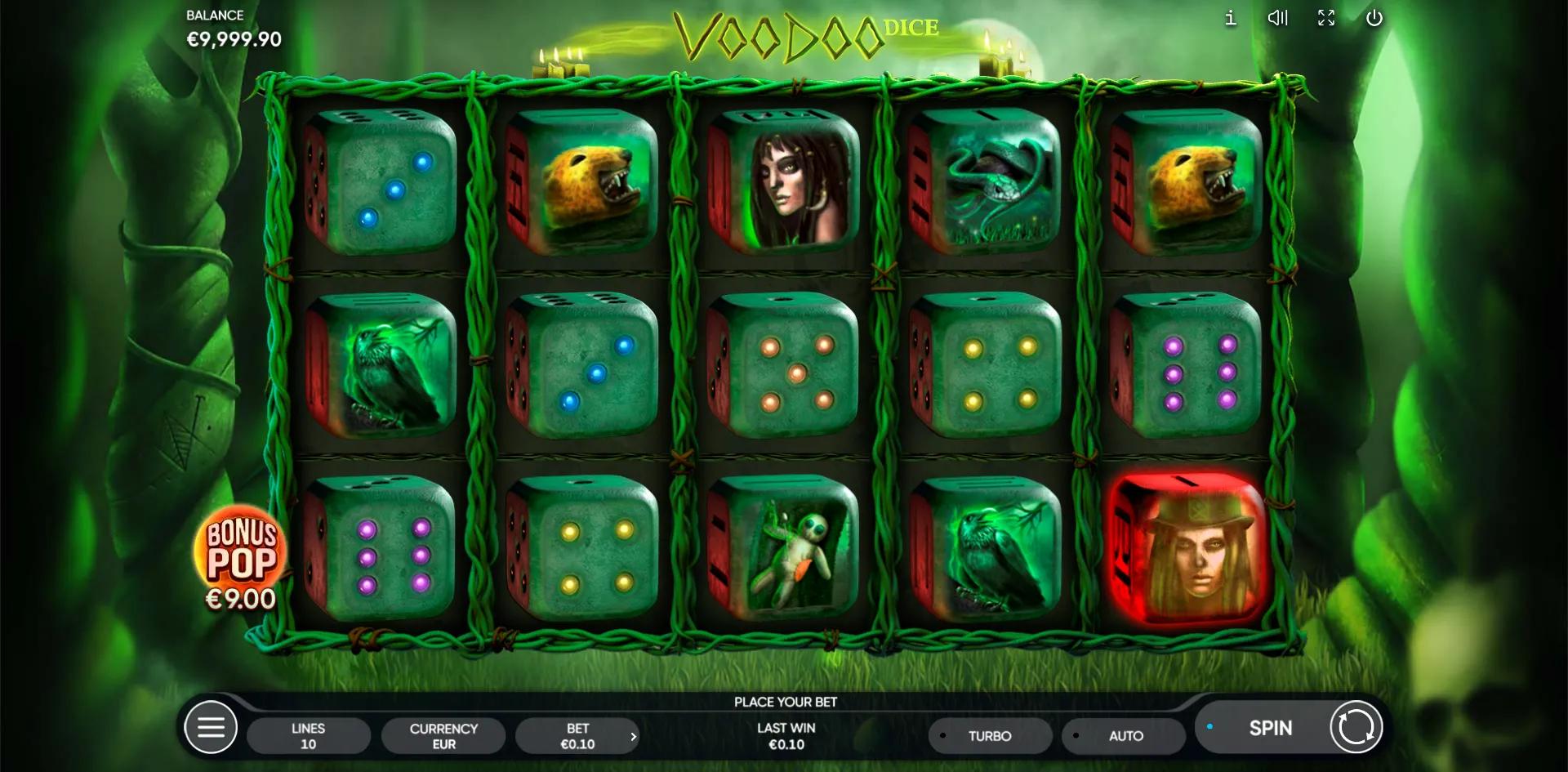 Voodoo Dice slot by Endorphina gameplay screenshot