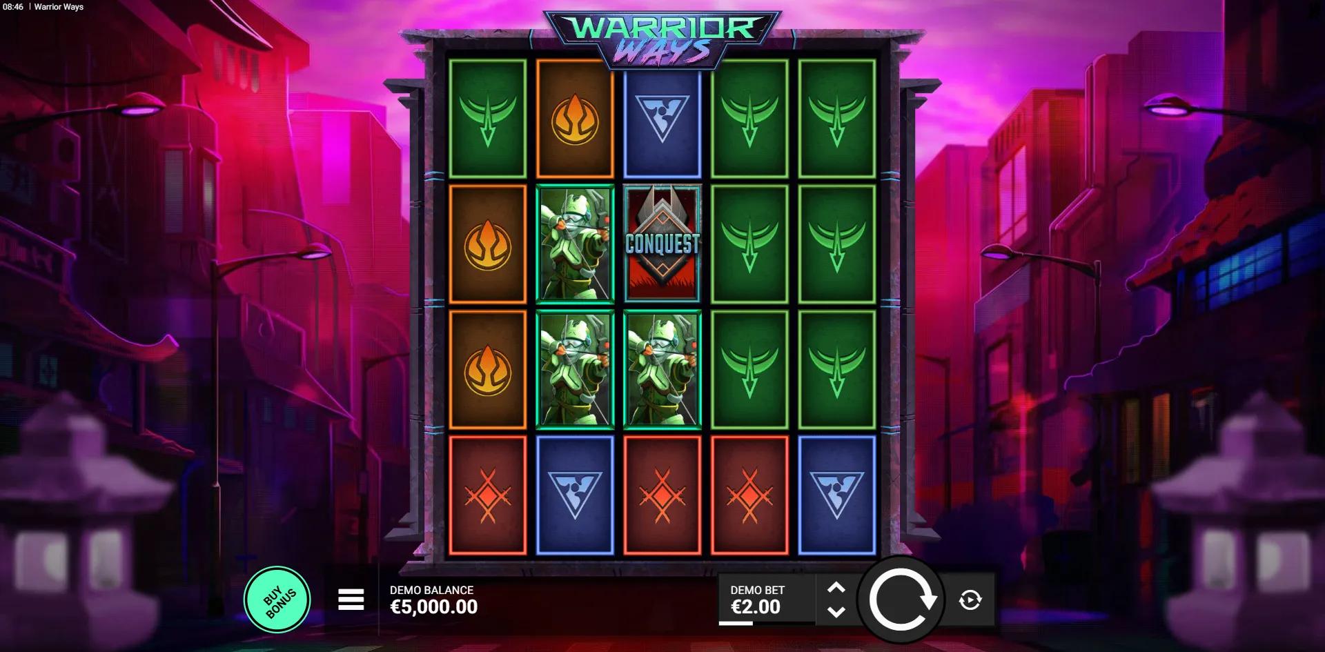 Warrior Ways slot gameplay screenshot