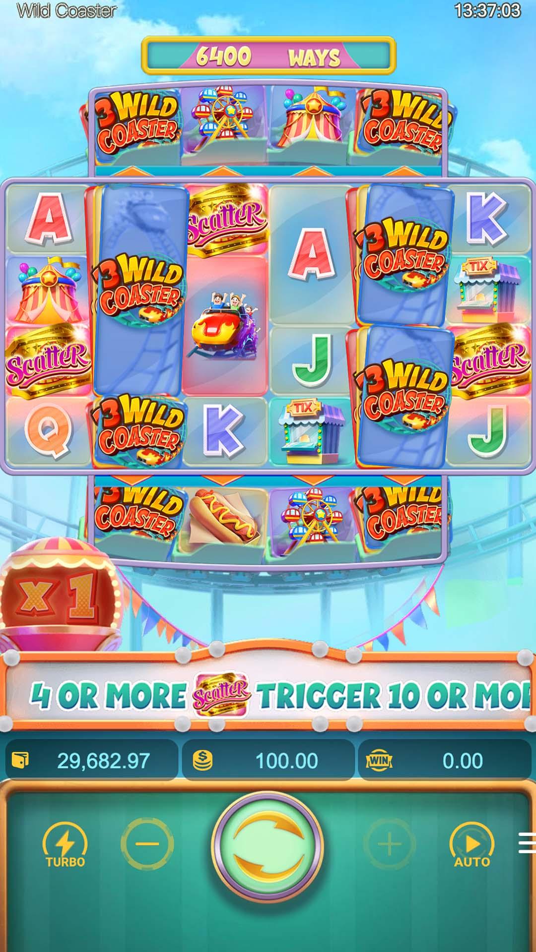 Wild Coaster slot gameplay screenshot