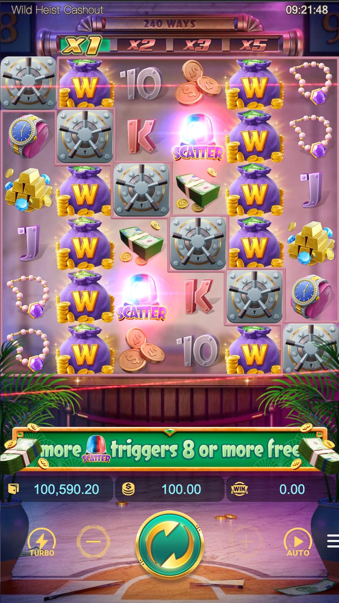 Wild Heist Cashout slot gameplay screenshot