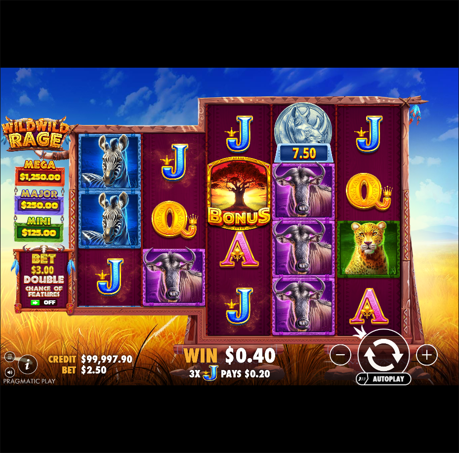 Wild Wild Rage slot by Pragmatic Play gameplay screenshot
