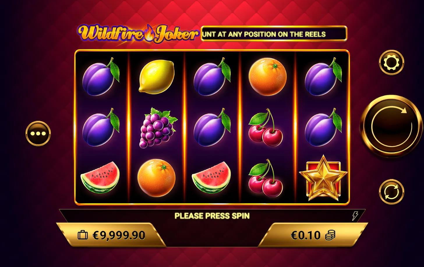 Wildfire Joker slot gameplay screenshot