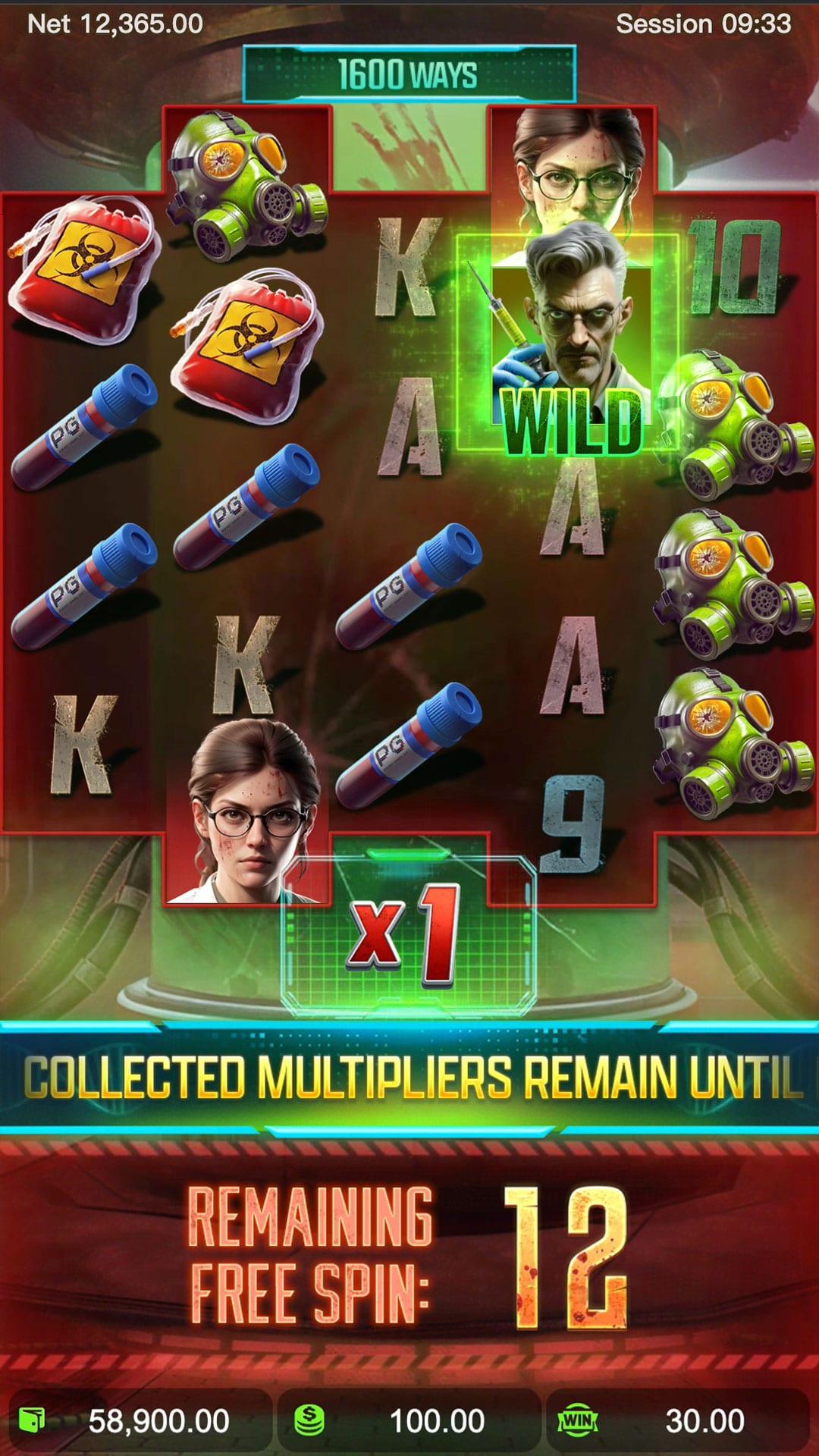 Zombie Outbreak slot gameplay screenshot