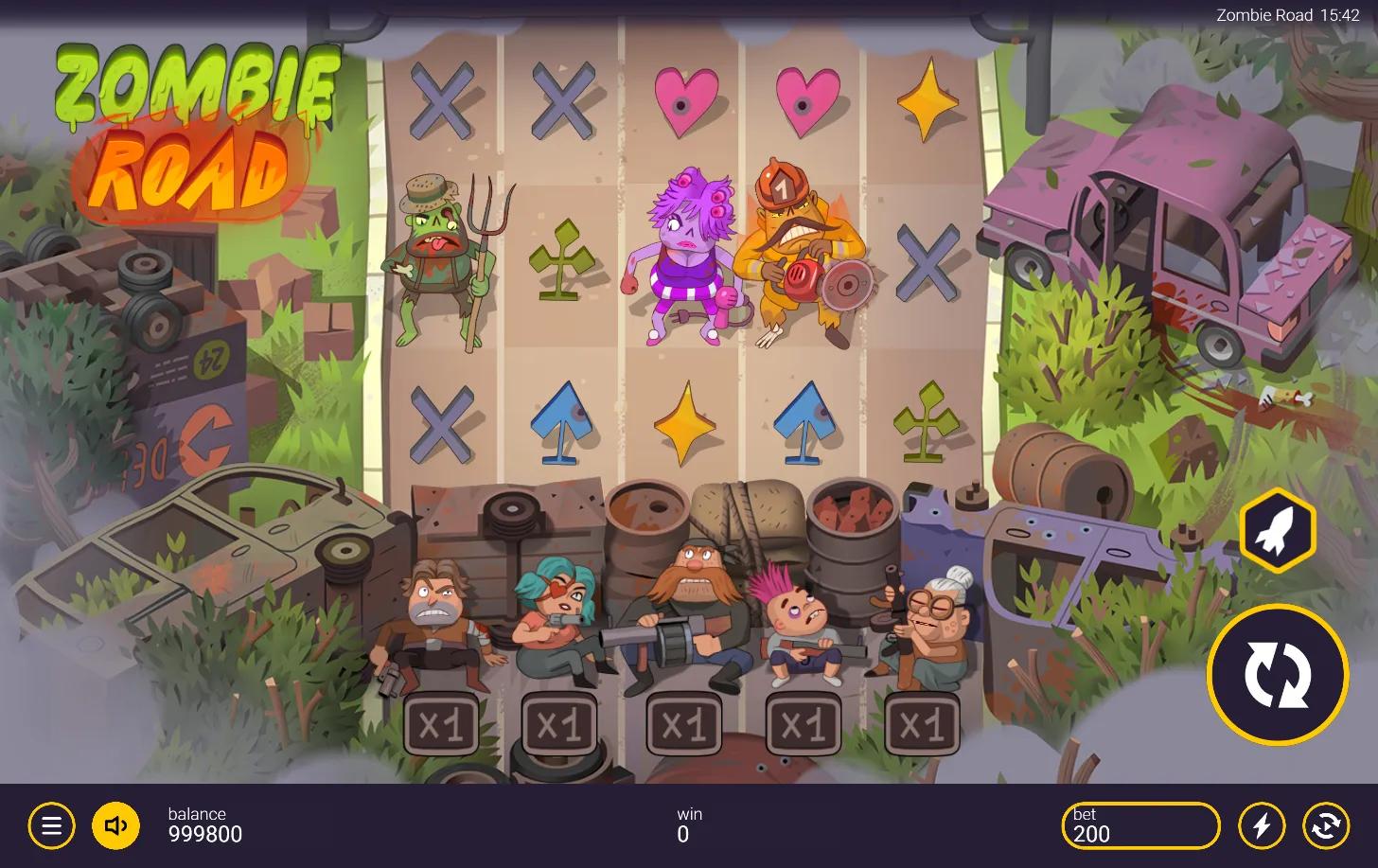 Zombie Road slot gameplay screenshot