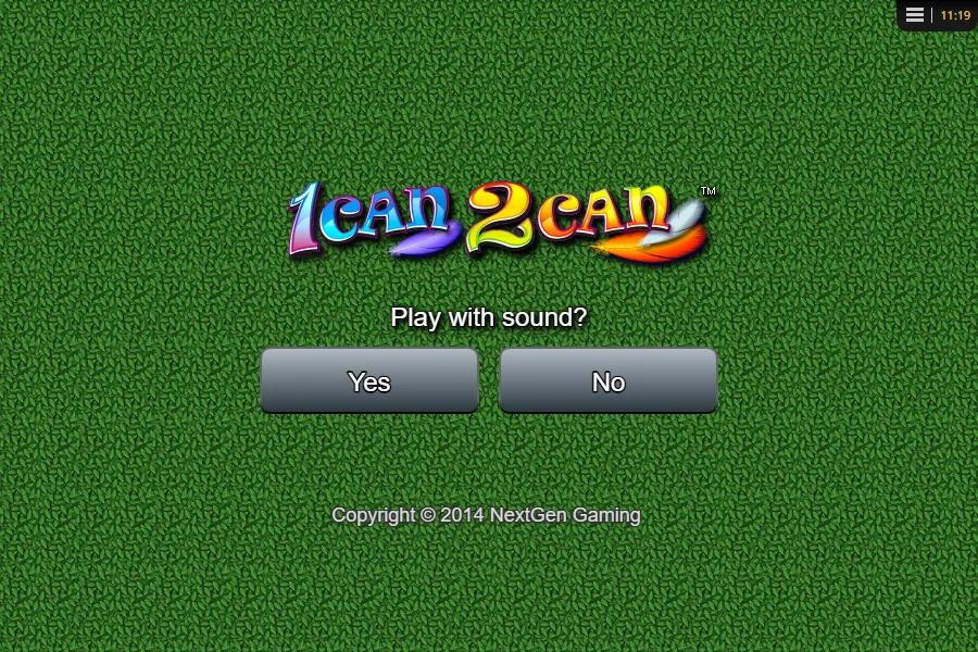 1 Can 2 Can slot showing the tropical toucan logo over a 5x3, 25-line jungle reel set