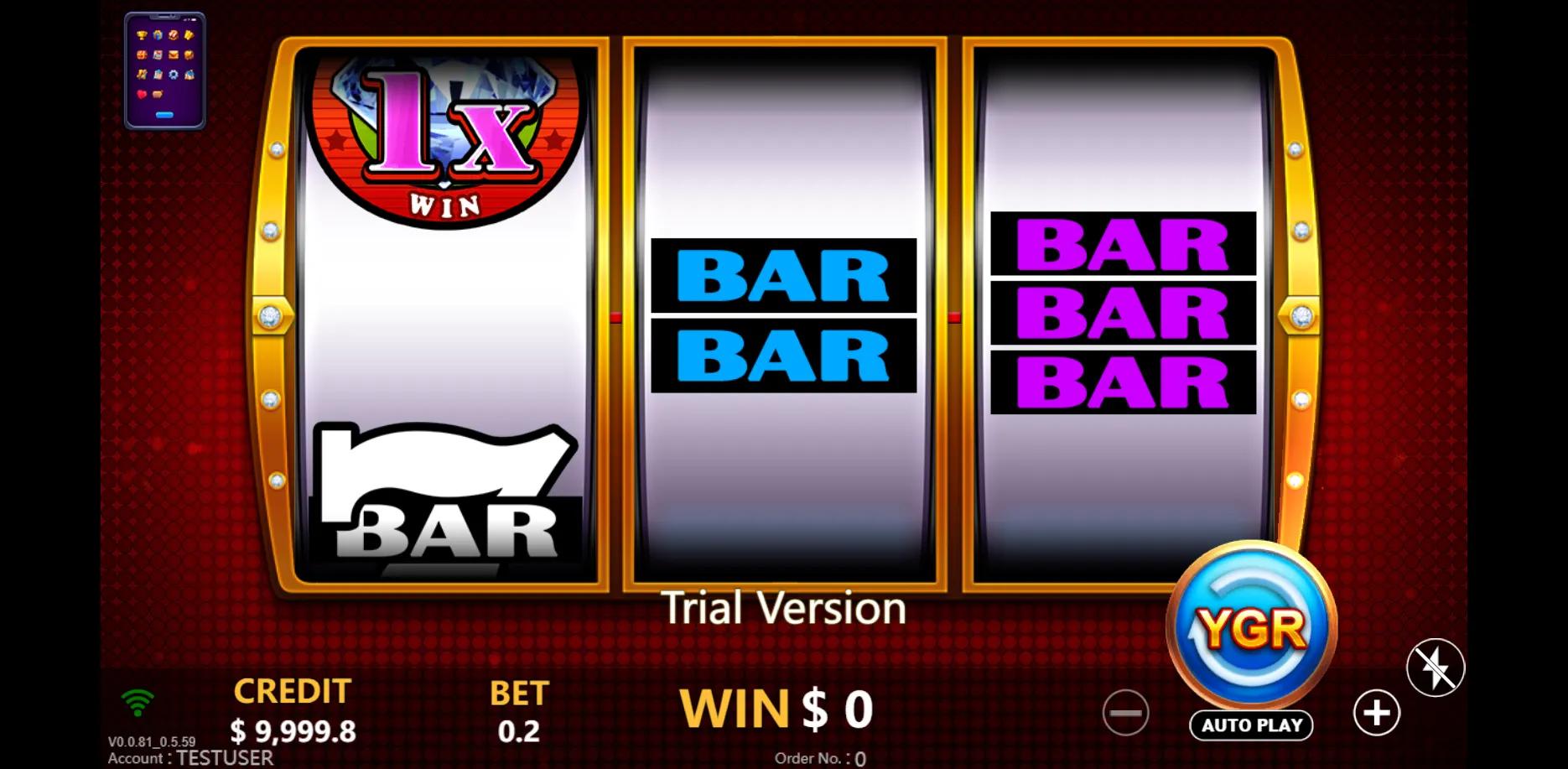 100x Diamond 7 slot gameplay screenshot