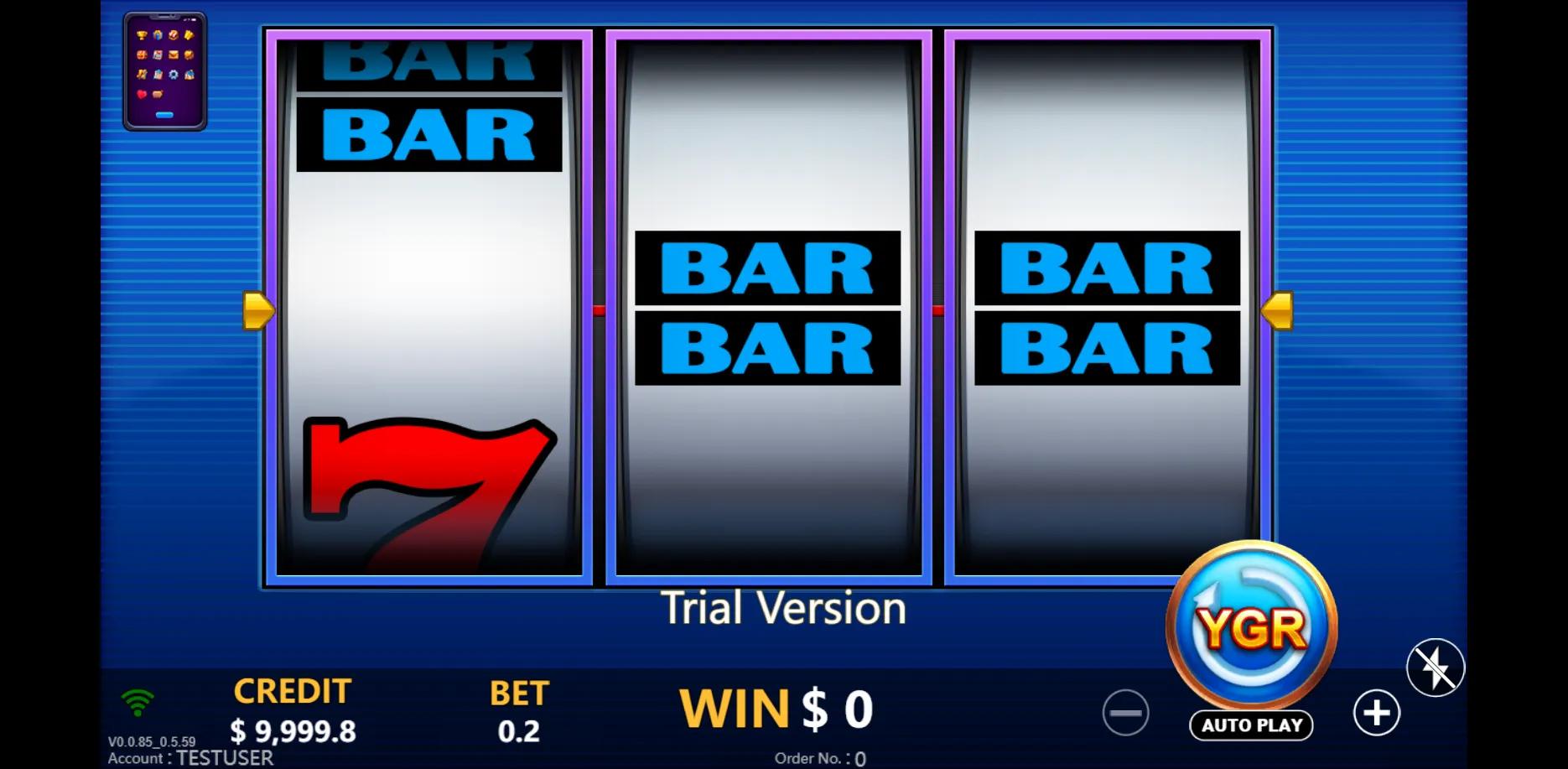 10x Diamond 7 slot gameplay screenshot