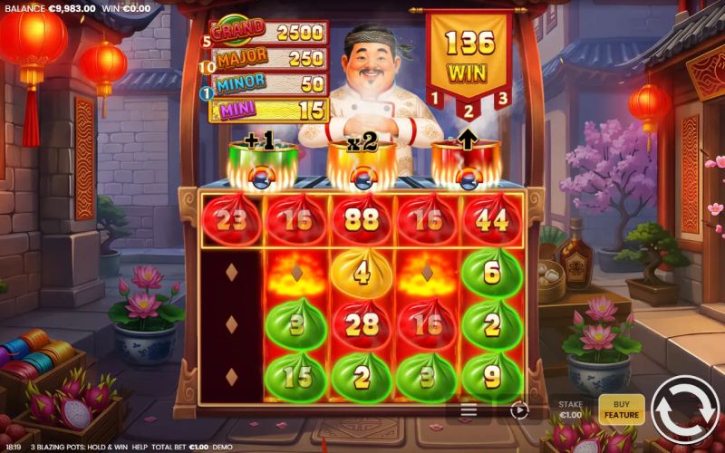 3 Blazing Pots Hold and Win gameplay screenshot