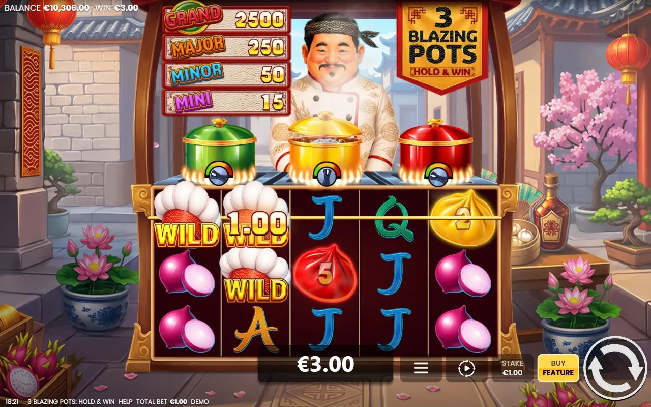 3 Blazing Pots Hold and Win - screenshot 2