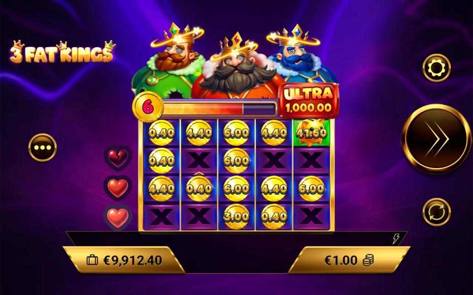 Gold prize coins pinned across the bonus grid beside an ultra jackpot plate, a cell counter and three attempt markers