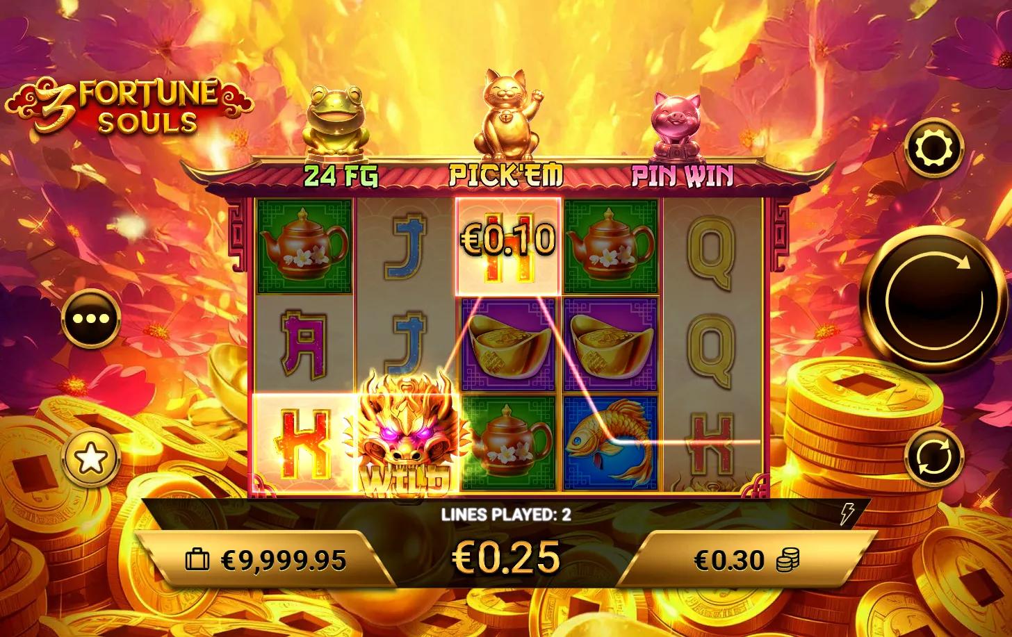 3 Fortune Souls slot gameplay screenshot