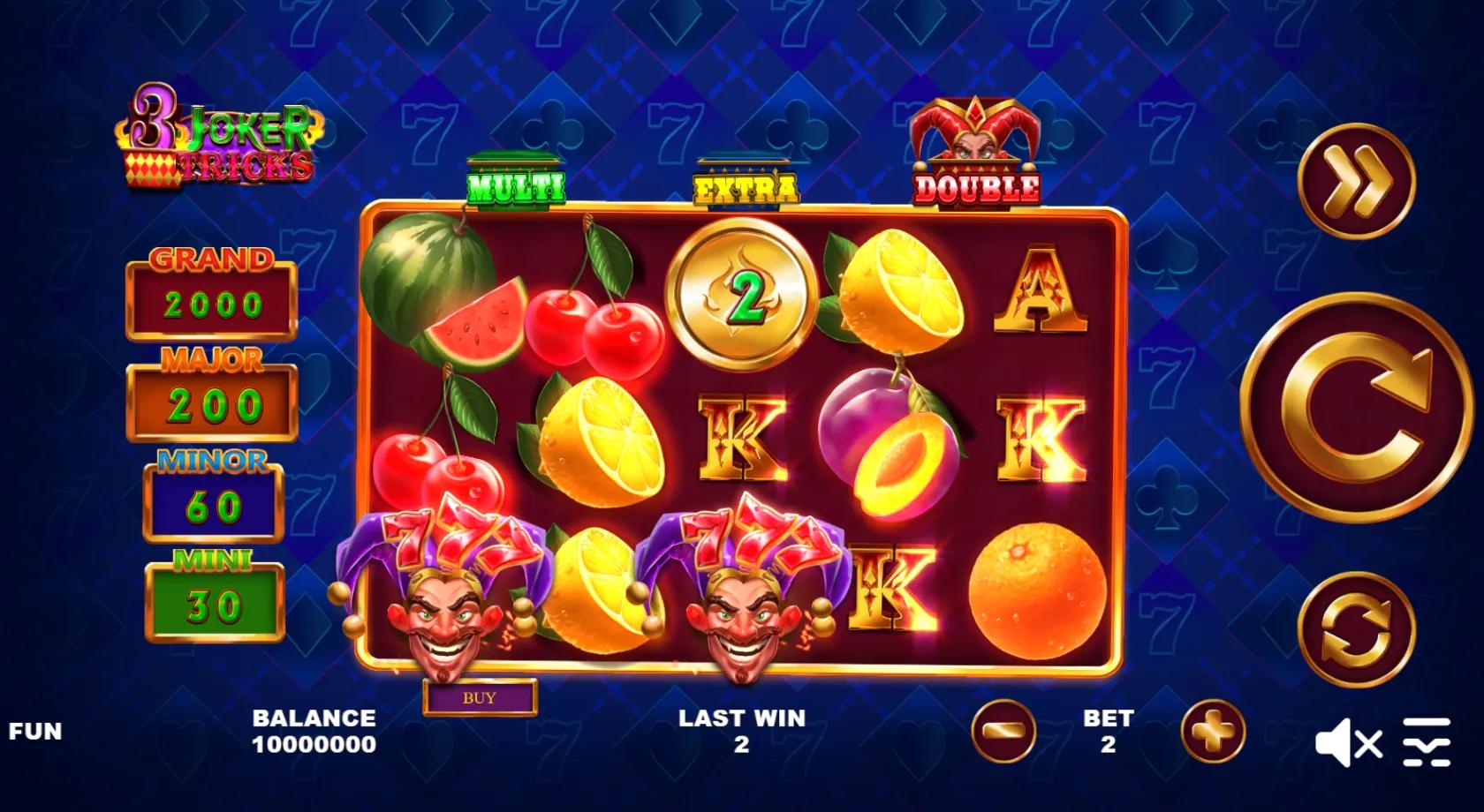 3 Joker Tricks slot gameplay screenshot