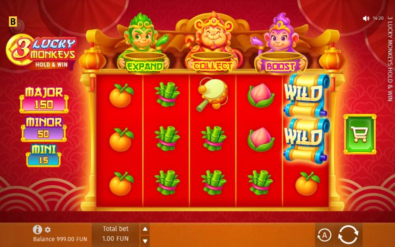 3 Lucky Monkeys Hold & Win gameplay screenshot
