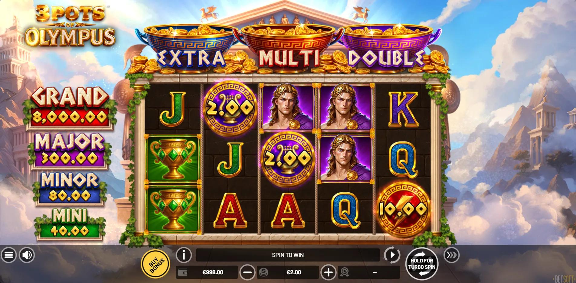 3 Pots of Olympus slot gameplay screenshot