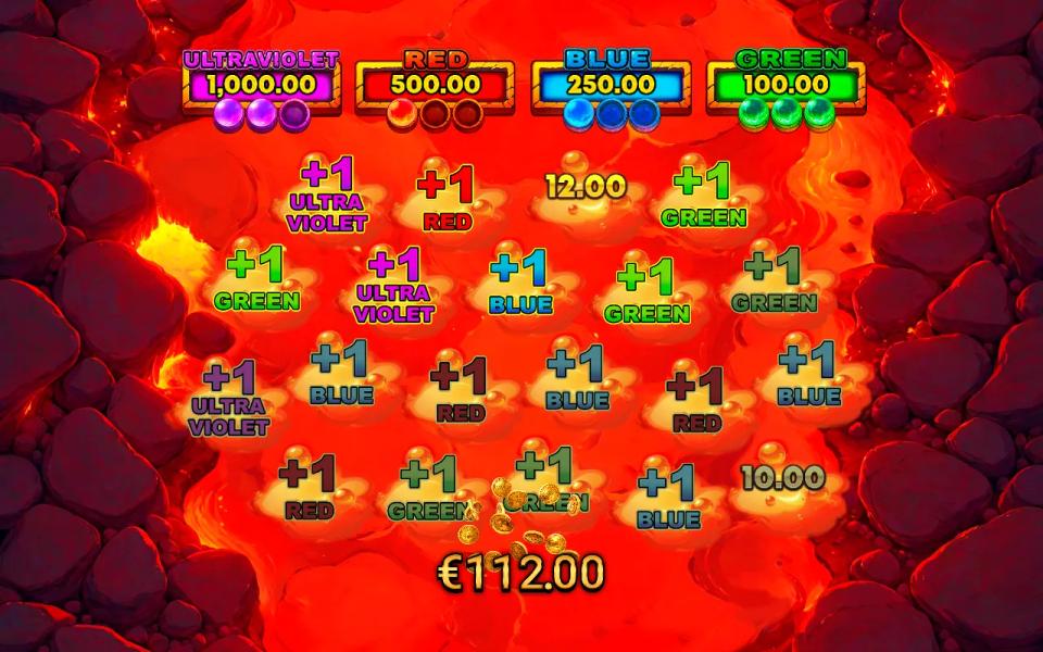 The Pick'Em bonus fully revealed, the green award completed at three while the 1,000x ultraviolet award sits at two of three