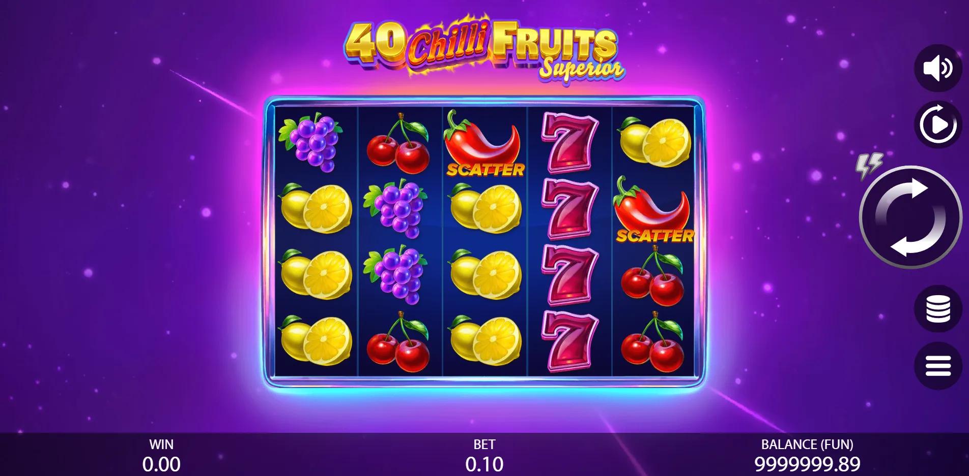 40 Chilli Fruits Superior slot gameplay screenshot