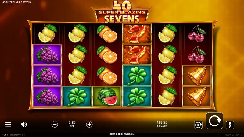 40 Super Blazing Sevens gameplay screenshot