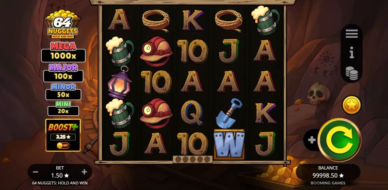 64 Nuggets Hold and Win gameplay screenshot