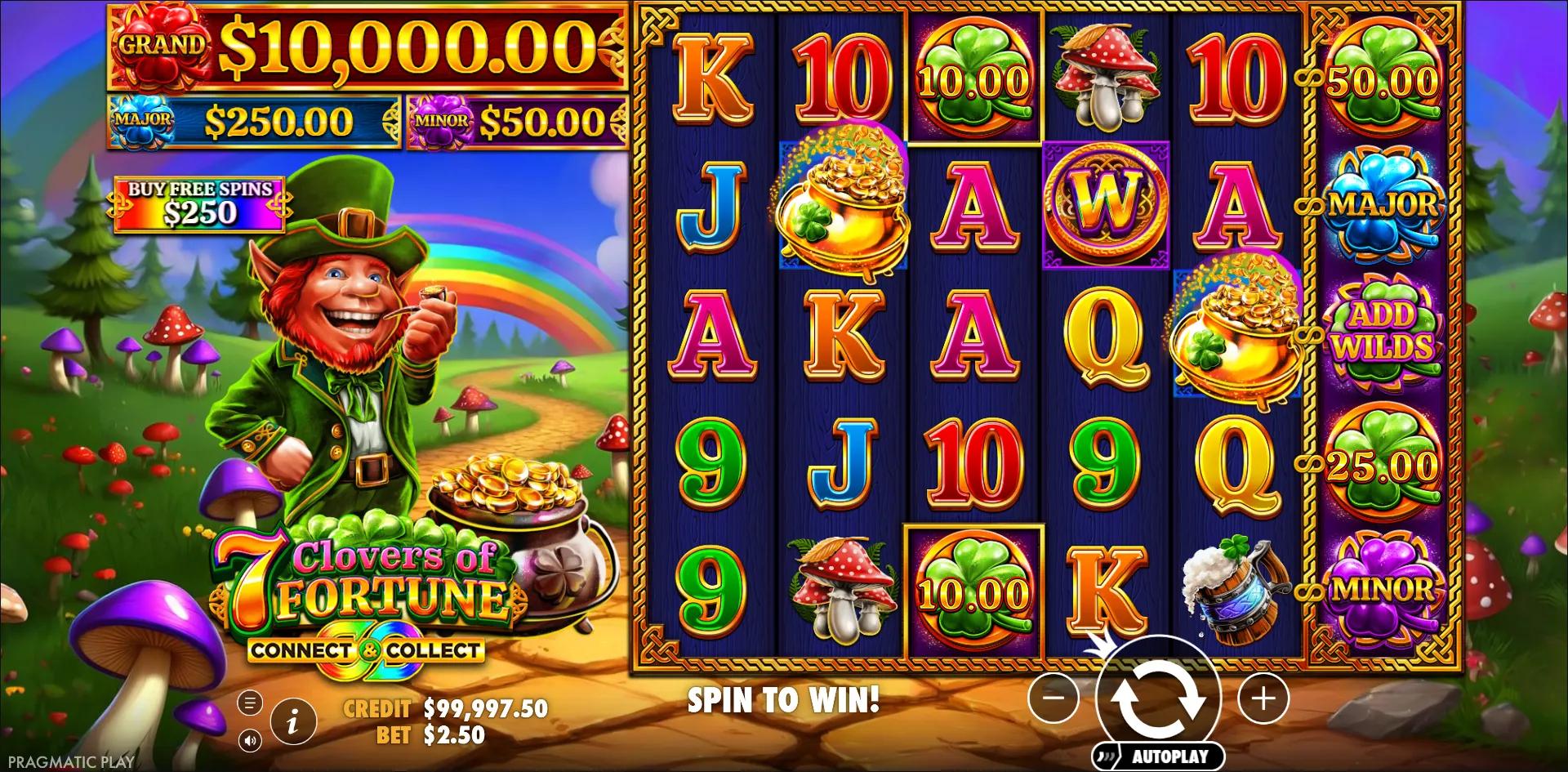 7 Clovers of Fortune slot gameplay screenshot