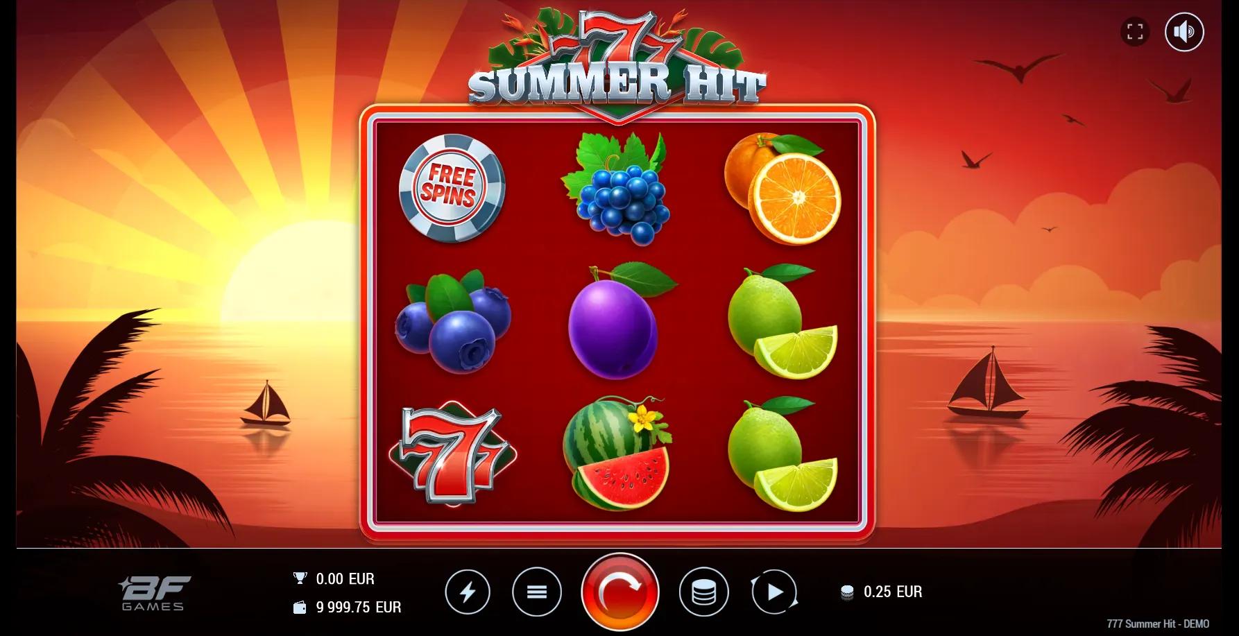 777 Summer Hit slot gameplay screenshot