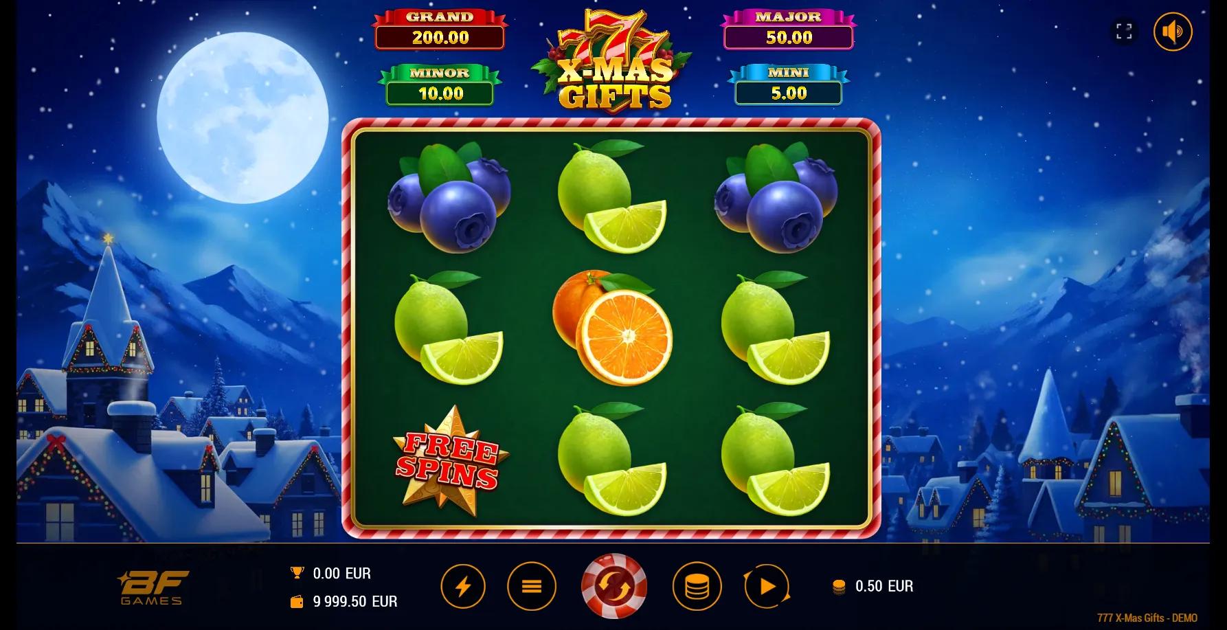 777 X-Mas Gifts slot gameplay screenshot