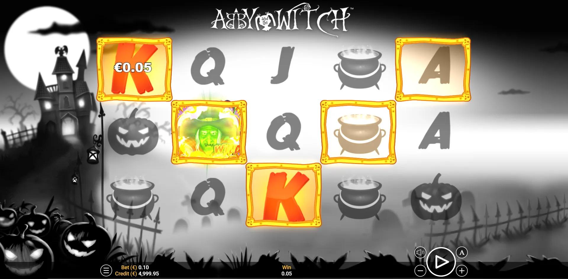 Dark slot Abby and the Witch from Zeusplay during gameplay