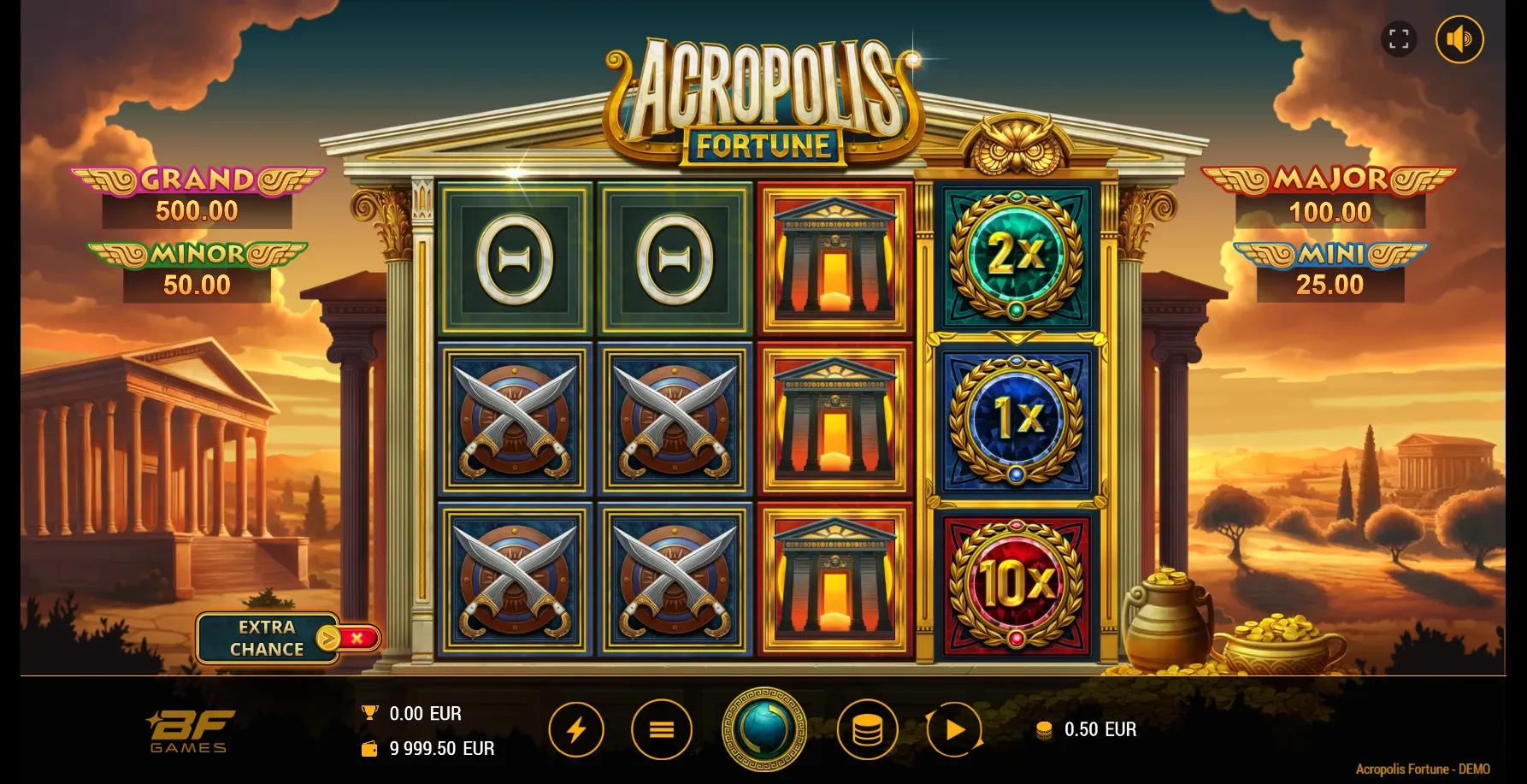 Acropolis Fortune slot gameplay screenshot