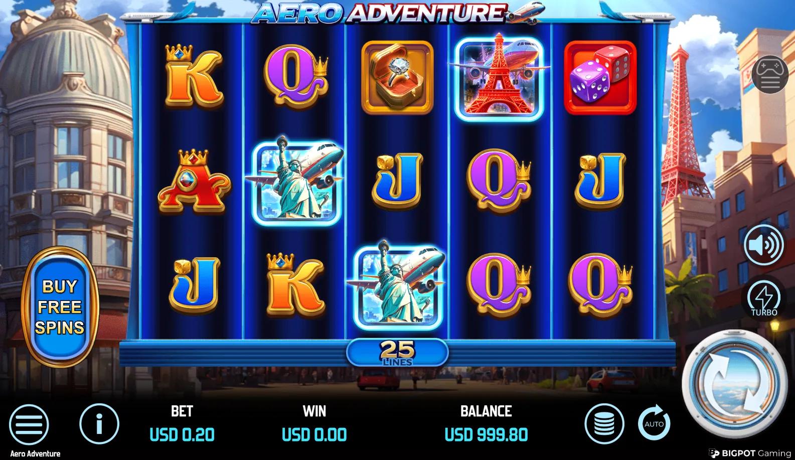 Aero Adventure slot gameplay screenshot