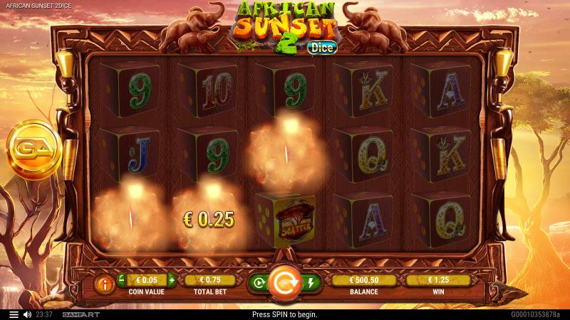 African Sunset 2 Dice gameplay screenshot