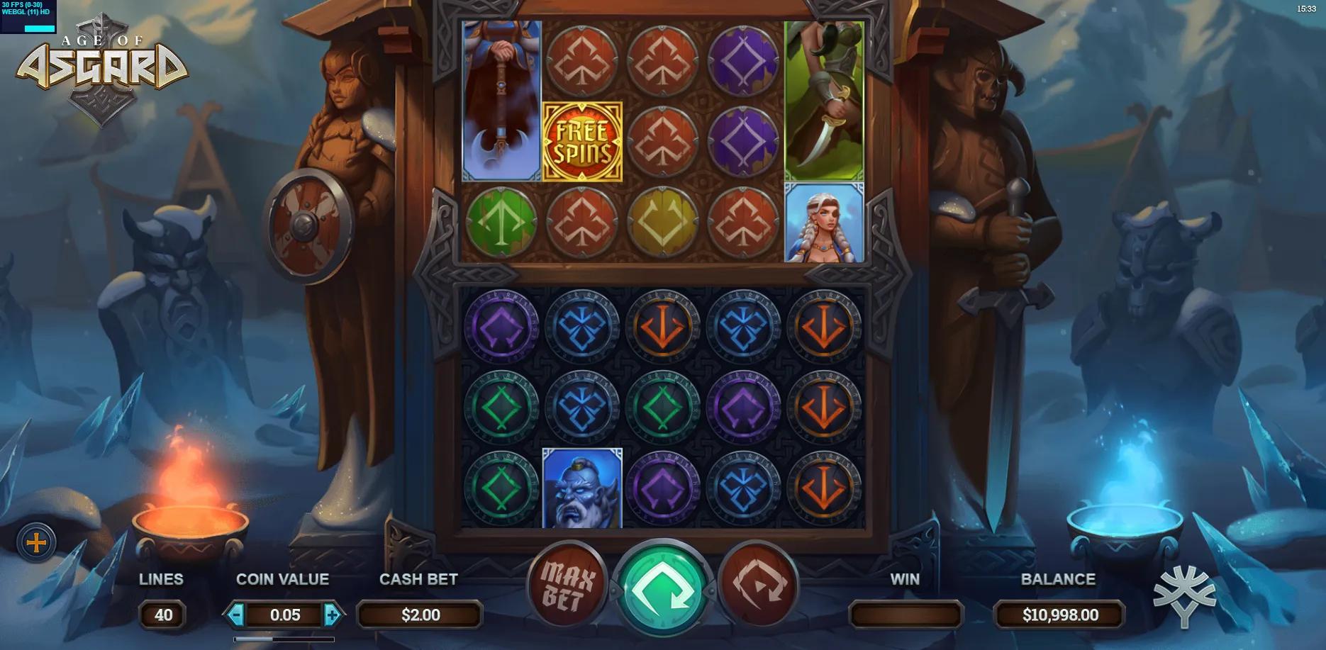 Age of Asgard slot gameplay screenshot